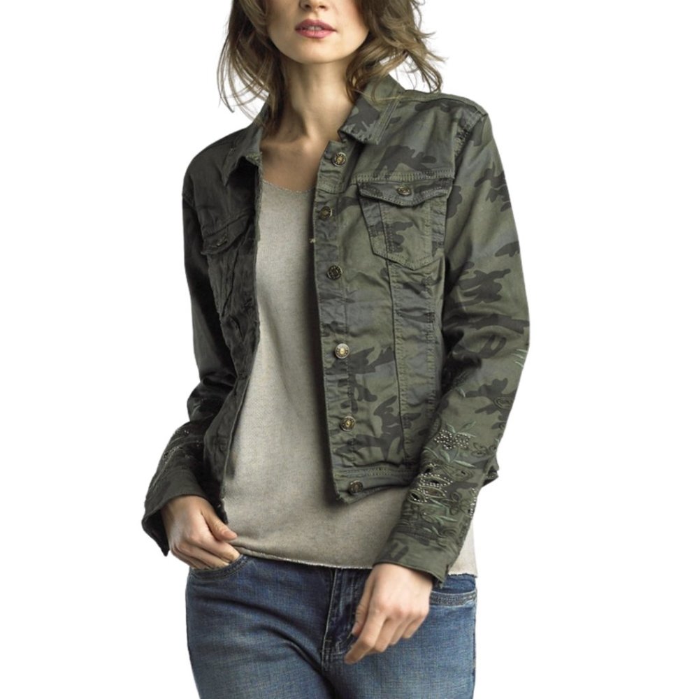 Embroidered Camo Style Jacket - Picture 4 of 4